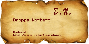 Droppa Norbert névjegykártya