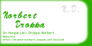 norbert droppa business card